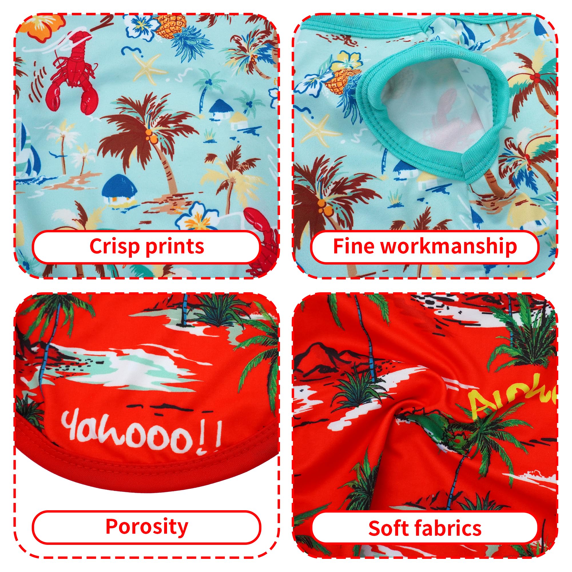 Jpgdn Hawaiian Dog Shirts For Xl Dog Girl Boy Bule Red Sleeveless Tank Top Tee Vest T Shirts Male Female Summer Outfit Pack Of 2